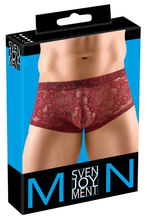 Svenjoyment Lace Boxer Shorts – Red – 2XL