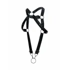 DNGEON Cross Cockring Harness – melns – One Size — Foto 2