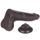 LoveToy Sliding Skin Dual Layer Dong – reālistisks divslāņu dildo – TPE – melns – 21,6 cm — Foto 8