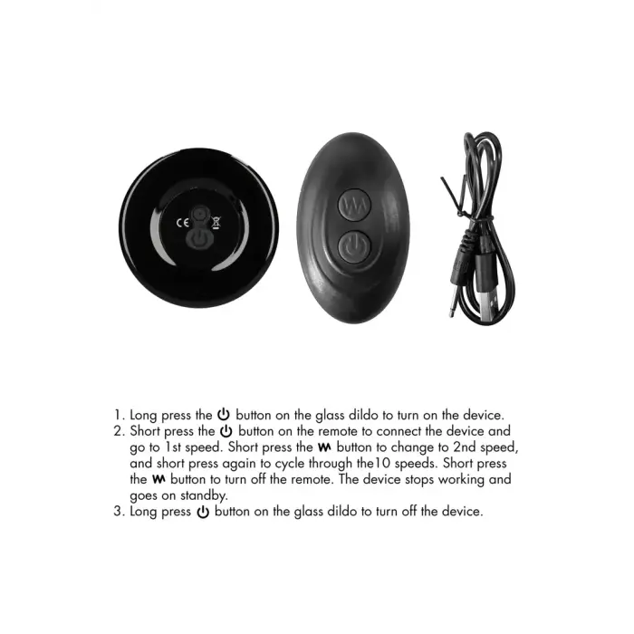 Rimly - Vibrējošs stikla anālais spraudnis ar piesūcekni – 18–20 cm – Melns Foto 6