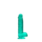 Reālistisks dildo ar sēkliniekiem un piesūcekni – 17 cm (6.7″) – Caurspīdīgs — Foto 2