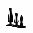Blush Novelties Anal Adventures Basic Plug Kit – 3-Piece Set – Black — Photo 1