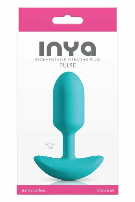 INYA Pulse – rechargeable silicone anal plug – teal – 3 speeds 7 functions – waterproof – 11 cm