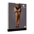 Svītrains tīkliņa zeķturis – Plus size – melns Foto 1