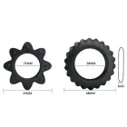 BAILE - Flowering Silicone Cock Ring – 2 pcs. – Black — Photo 5