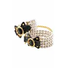 Guilty Pleasure Ballroom Pearl Ankle Cuffs – kojų antrankiai – veganinė oda – dirbtiniai perlai – auksinis — Nuotrauka 2