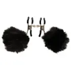 Magic Shiver krūšu galu skavas ar pomponiem – melnas Foto 2