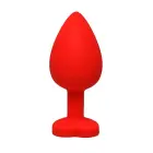 Large Red Heart-Shaped Butt Plug with White Crystal – 9 cm (3.5″) — Photo 2