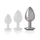 Intense Metal Anal Plug White Heart L – 9 cm – Silver — Photo 5