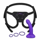 b-Vibe Vibrating Curved Strap-On Kit – kumer vibreeriv strapon reguleeritavate rakmetega – 16,5 cm — Foto 2