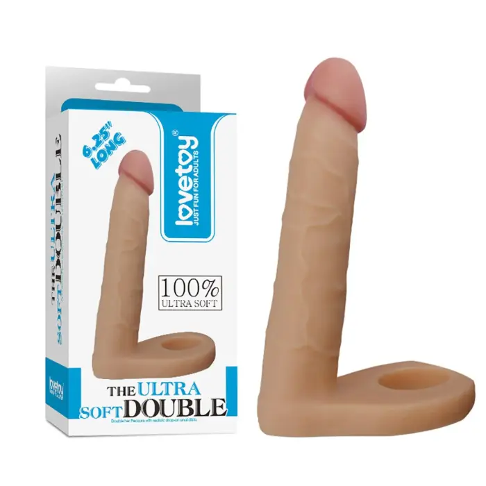 LoveToy The Ultra Soft Double – strap-on ring dildo – TPE – 6.25"
