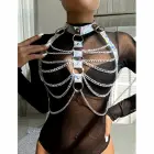 Subblime 953737 Chest Harness Silver with Rings and Chains, One Size — Photo 10