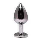 Silver Heart Butt Plug – M – Black Crystal — Photo 2