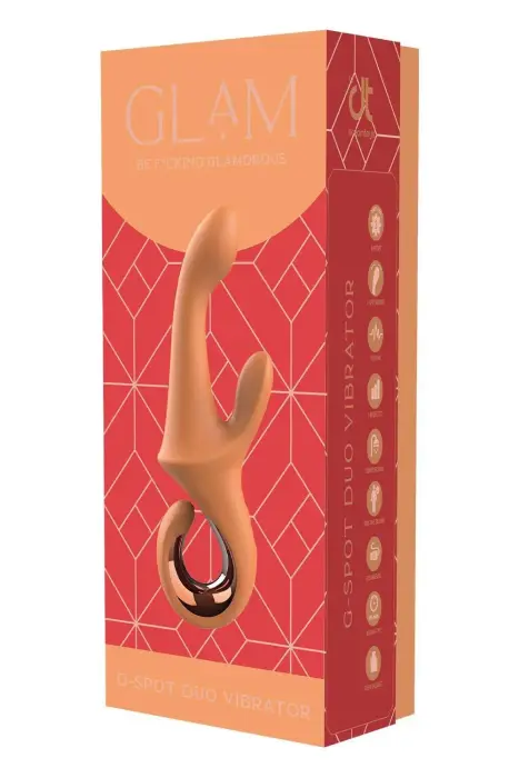 GLAM G taško dvigubas vibratorius – 22.7 cm (8.9″) – violetinis