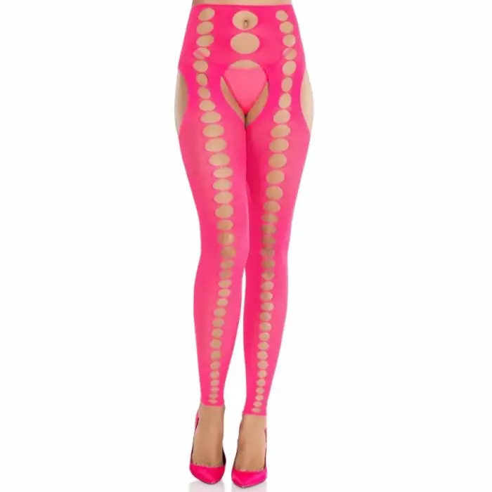 Leg Avenue bezšuvju bezlences necaurspīdīgas zeķes – rozā – One Size