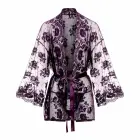 Christine Lace Kimono Graceful Purple - Elegant Sheer Robe with Belt — Nuotrauka 4