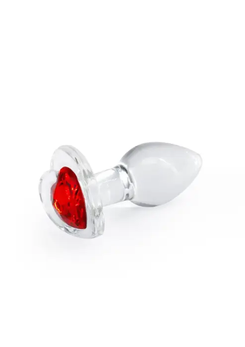 Crystal Desires anālais spraudnis ar sarkaniem sirdīm – S