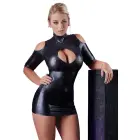 Cottelli Collection Wetlook Cold Shoulder Dress – Black – M — Photo 2