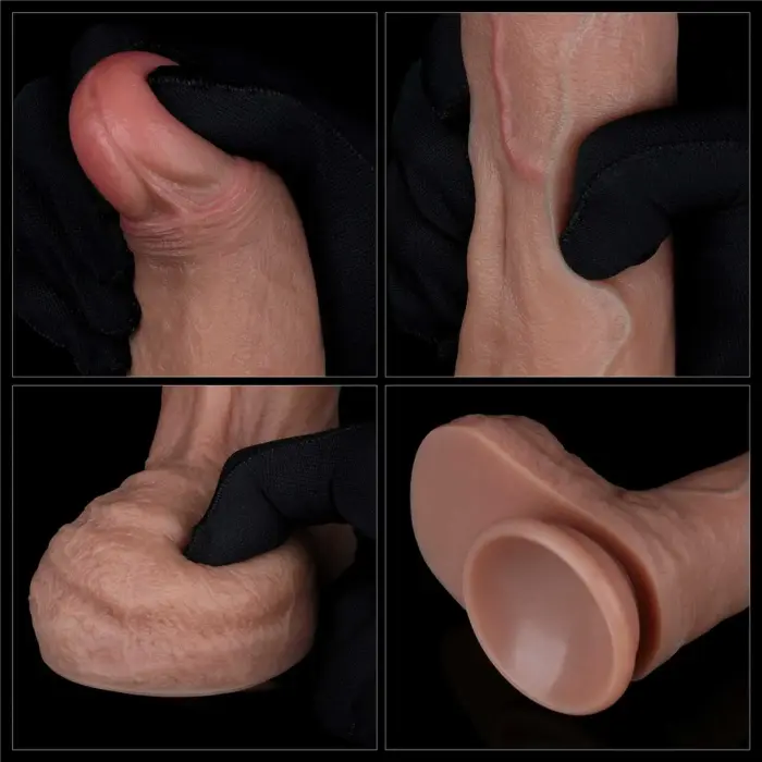 LoveToy Dual Layered Silicone Cock – realistic dual-layer silicone dildo – 21.6 cm