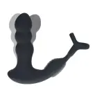 Dual Vibrating Remote Rotating Head Silicone Prostate Stimulator with Cock and Ball Ring – 14 cm – Black — Photo 6