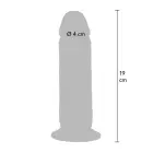 Vibruojantis dildo su apyvarpe – 19 cm (7.5″) – kūno spalva — Nuotrauka 7