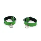 Leather Handcuffs Mini O-Ring – Green — Photo 5