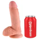 King dildo ar sēkliniekiem – 17.8 cm (7″) – Melns — Foto 2