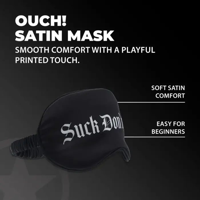 Suck Don't Bite - Printed Satin Mask - Black Foto 6