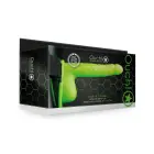 Pimedas helendav sooniline õõnes strap-on dildo munanditega – 21 cm (8.3″) – roheline — Foto 1