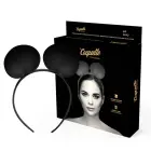 Coquette Chic Desire vegan leather mouse ears headband – black — Photo 1