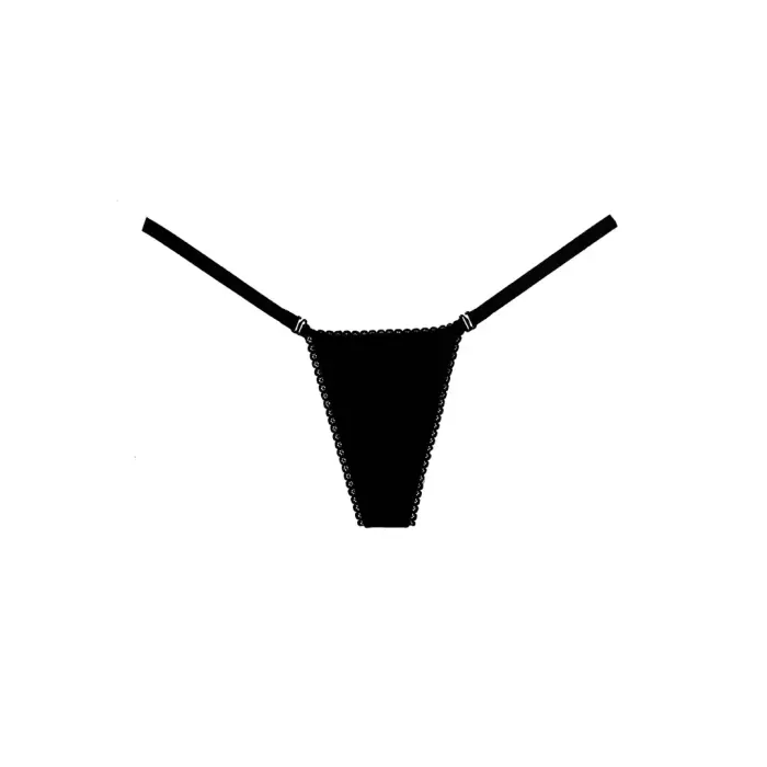 Sametist stringid – mustad – One Size Photo