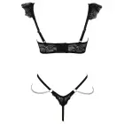 Cottelli LINGERIE кружевной бюстгальтер с разрезами и открытые стринги с цепочками – чёрный – 90B/XL — Фото 10