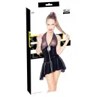 Black Level платиновое виниловое и сетчатое платье с бретелями на шее – XL — Фото 1