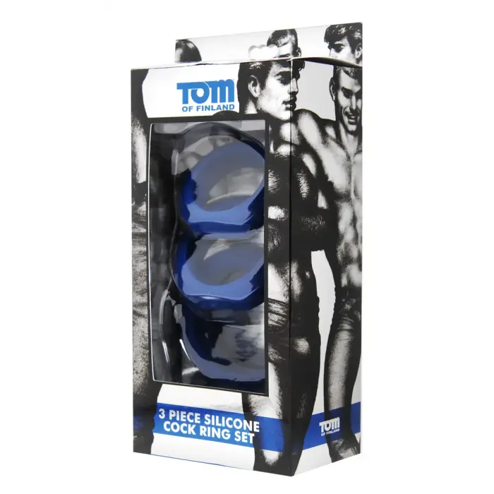 3-Piece Silicone Cockring Set – Black