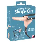 Vibreeriv topelt strap-on dildo – 15.7 cm (6.2″) – Must — Foto 1