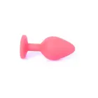 Plug-Jewellery analinis kištukas su mėlynu deimantu – M – 8 cm (3.1″) – Raudonas — Nuotrauka 5