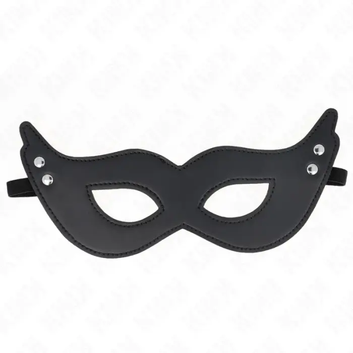 KINK Leatherette Mask with Rivets Model 1 – Black – 26x8 cm