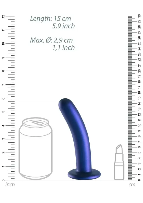 Gluds silikona G-punkta dildo – 14,5 cm (6″) – Metālisks Foto 9