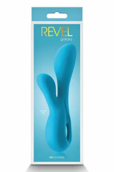 Revel Galaxy – двухмоторный силиконовый вибратор, 10 режимов – синий – 15,6 см