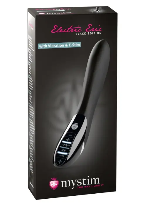 Electric Eric dubultais vibrators ar E-stim – melns Foto 2