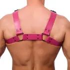 Red Leather Bulldog Leather Harness L/XL Pink — Photo 2