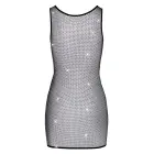 Cottelli PARTY tīkliņa mini kleita ar rhinestones – melna – XL — Foto 7