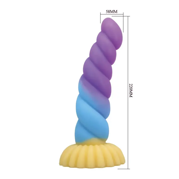 Power Monsters Unicorn Rippled Monster Dildo – 22 cm (8.6″) – Pink Photo
