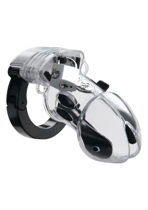 Mystim Pubic Enemy No. 1 E-Stim Cock Cage – Clear