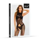Сетчатое боди с открытой промежностью – чёрное – One Size — Фото 3