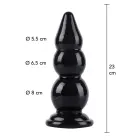 Extreme Analinis kaištis su sėklidėmis – 23 cm – Juodas — Nuotrauka 1