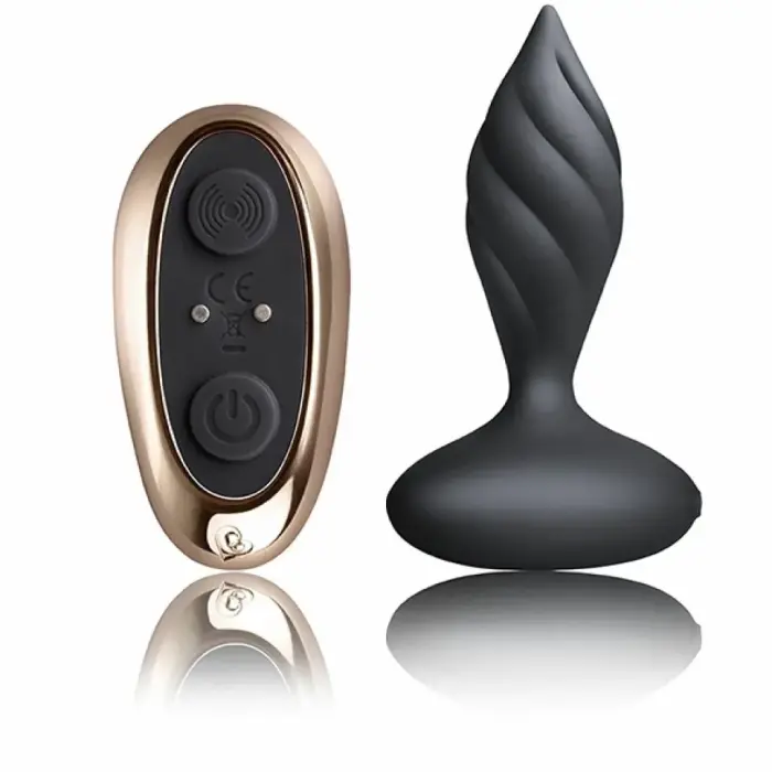 Rocks-Off Petite Sensations Desire nuotoliniu būdu valdomas analinis kištukas – 10 cm – juodas