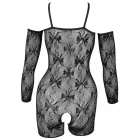 Cottelli Fantasy Lace Bodysuit with Open Cups and Open Crotch – Black – L/XL — Photo 7