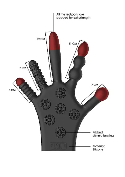 Silicone Stimulation Glove - Black Photo