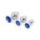 Alumīnija anālais spraudnis, zils, vidējs – 8 cm (3.1″) – Blue Foto 5